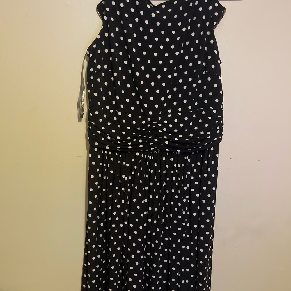 Taylor Black and White Polka Dot Dress